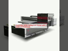 Automatische 6090 UV-flatbedprinter met 3 I3200 U1 printerkoppen