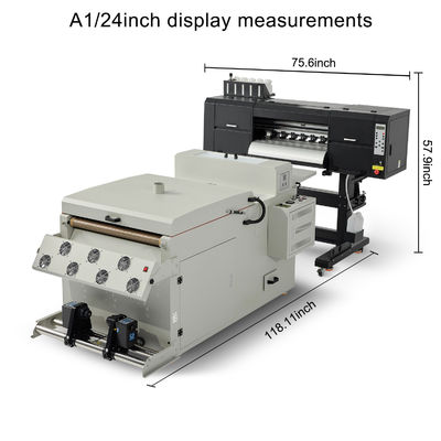 Multicolor 60cm DTF printer met automatische poedershaker en 24 inch conveyer belt