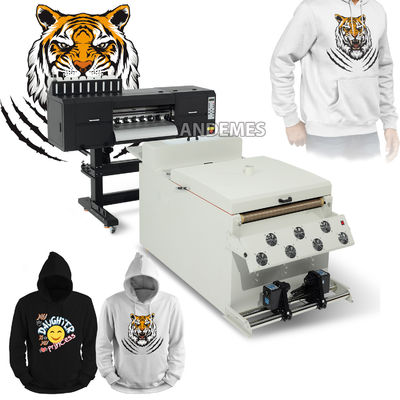 24 inch 9 kleuren DTF T-shirt drukmachine met fluorescerende inkt en 3 i3200 koppen