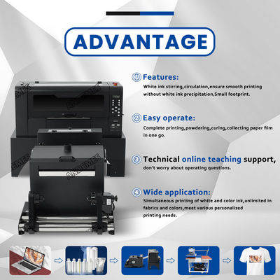 Multicolor A2 DTF inkjetprinter met 2 koppen en 42 cm warmteoverdrachtprinter