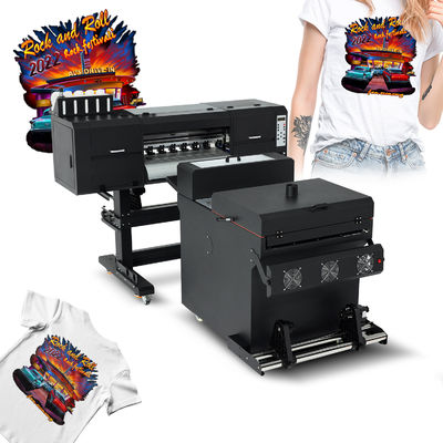 Multicolor 60cm DTF-drukmachine met dubbele koppen en poederschudmachine