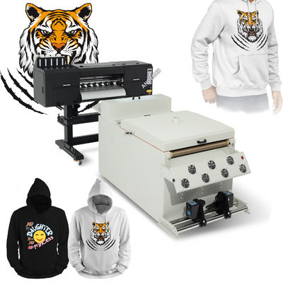 60 cm DTF-printers Inkjetprinters met dubbele I3200-koppen en poederschudmachines