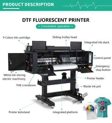 A1 60cm Dtf Printer Roll To Roll Machine All In One Model Witte inktcirculatie