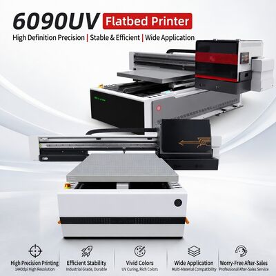 6090 UV-flatbedprinter Multi-materiaal Hoge precisie, onmiddellijke uitvoer