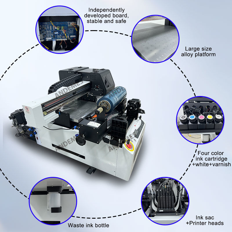 Afdruk op glas met UV-printer met Epson XP600*3 Print Head in grijs