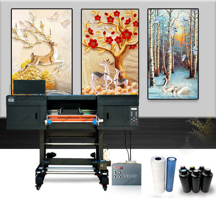 A1 60cm UV Dtf printer CMYK + witte lak inkt rol tot rol sticker printing